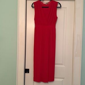 Gorgeous Red Pleated Sleeveless Dress